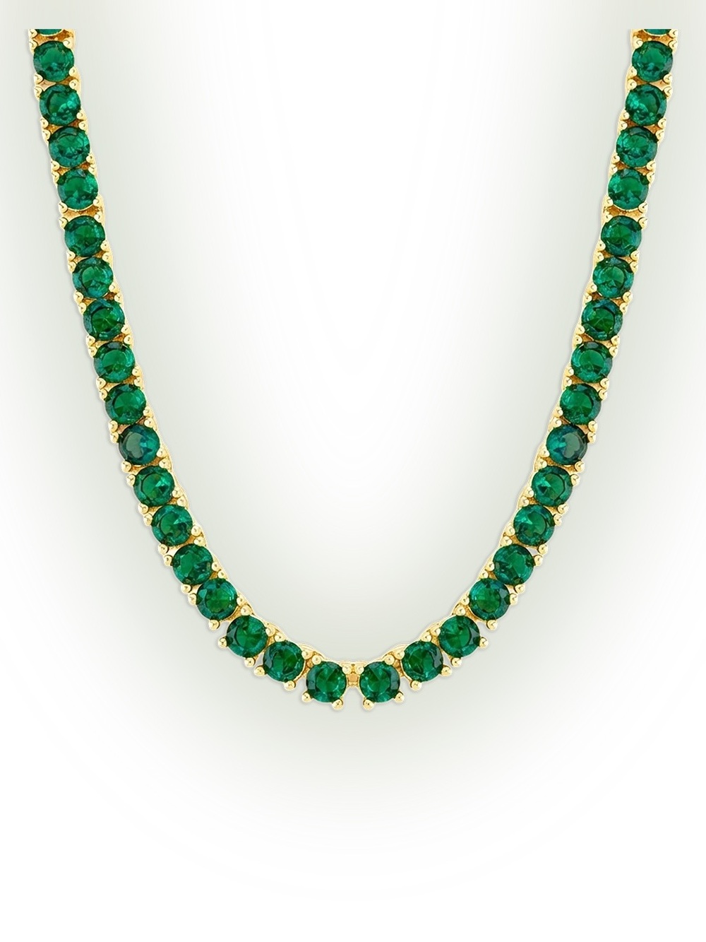 Laurie Emerald CZ Tennis Necklace
